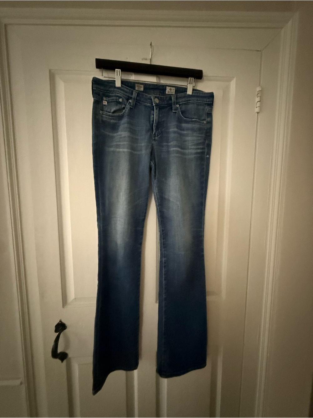 AG Adriano Goldschmied Women's Faded Blue Wide Leg Jeans